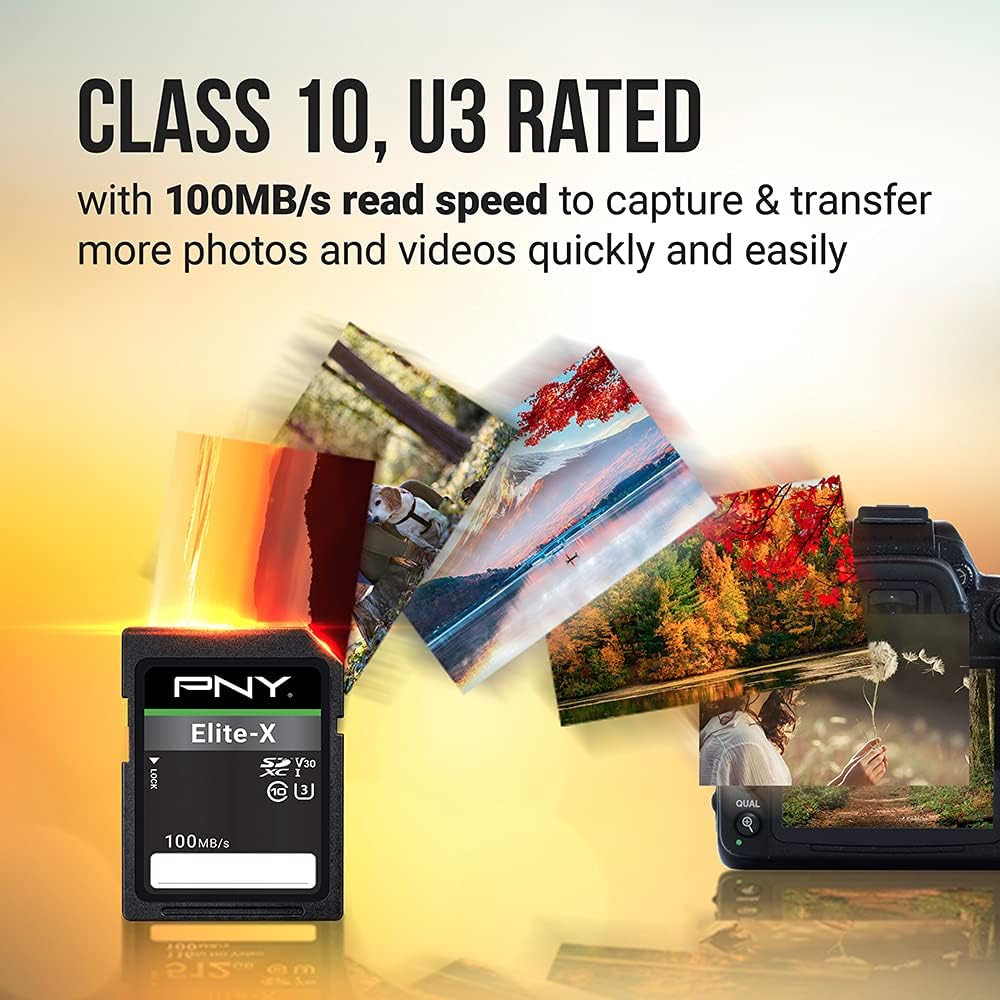 PNY 128GB Elite-X Class 10 U3 V30 SDXC Flash Memory Card - 100MB/s, Class 10, U3, V30, 4K UHD, Full HD, UHS-I, Full Size SD (Pack of 2) - Image 3